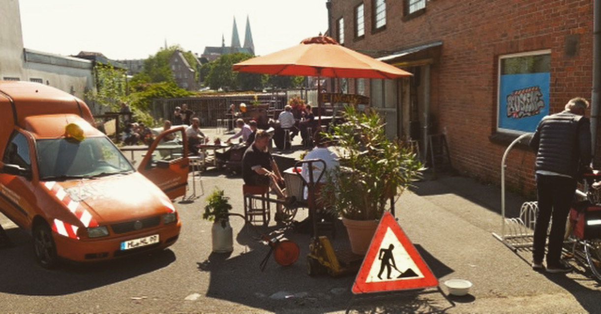 Cafe Baustelle in der Falkenstraße